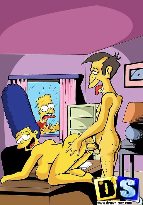 Marge Simpson y Skinner follando